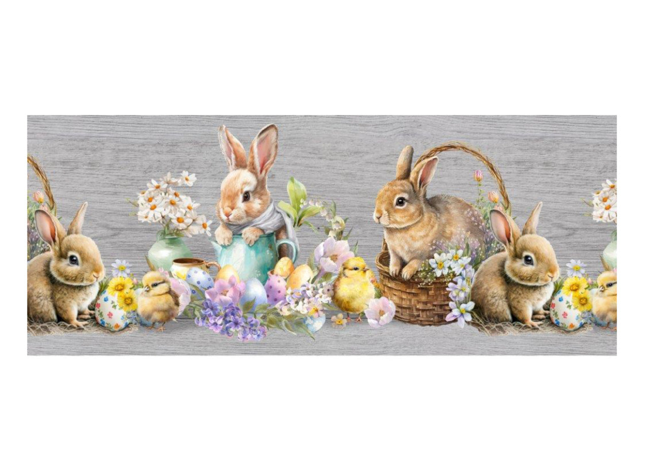 Tappeto Pasqua Passatoia Cucina Antiscivolo Sottolavello Disegno Basket Easter - 50x500 - Basket Easter