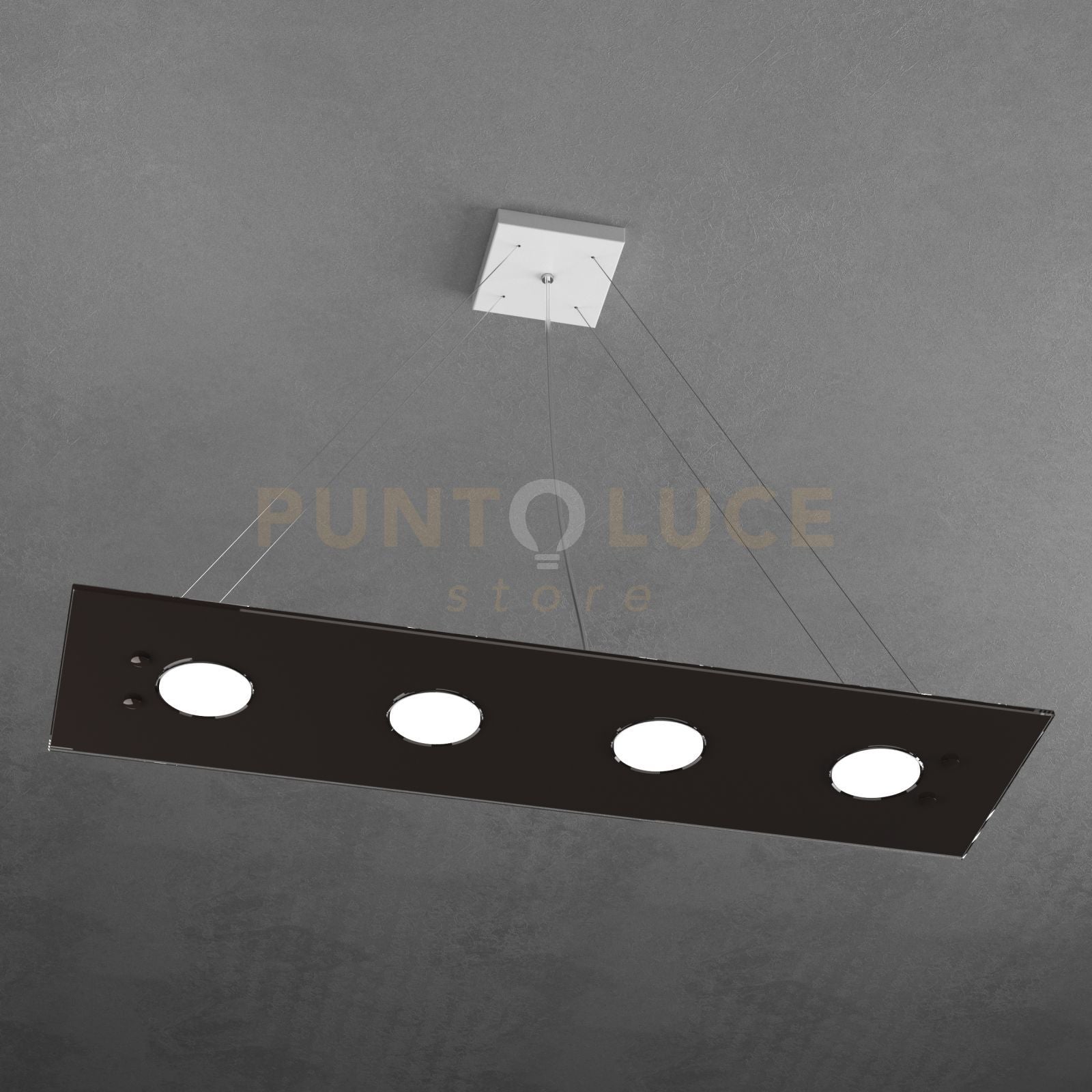 PATH SOSPENSIONE 4 LUCI RETTANGOLARE MARRONE 1141-S4 R-MA