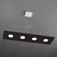 PATH SOSPENSIONE 4 LUCI RETTANGOLARE MARRONE 1141-S4 R-MA