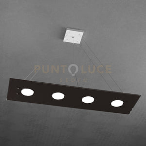 PATH SOSPENSIONE 4 LUCI RETTANGOLARE MARRONE 1141-S4 R-MA