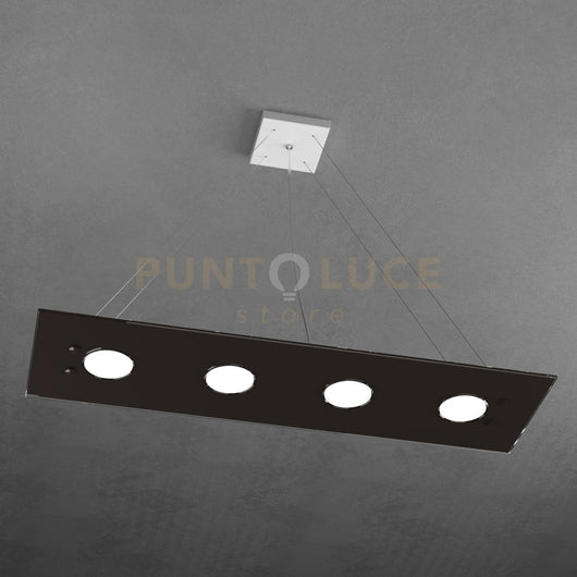 PATH SOSPENSIONE 4 LUCI RETTANGOLARE MARRONE 1141-S4 R-MA