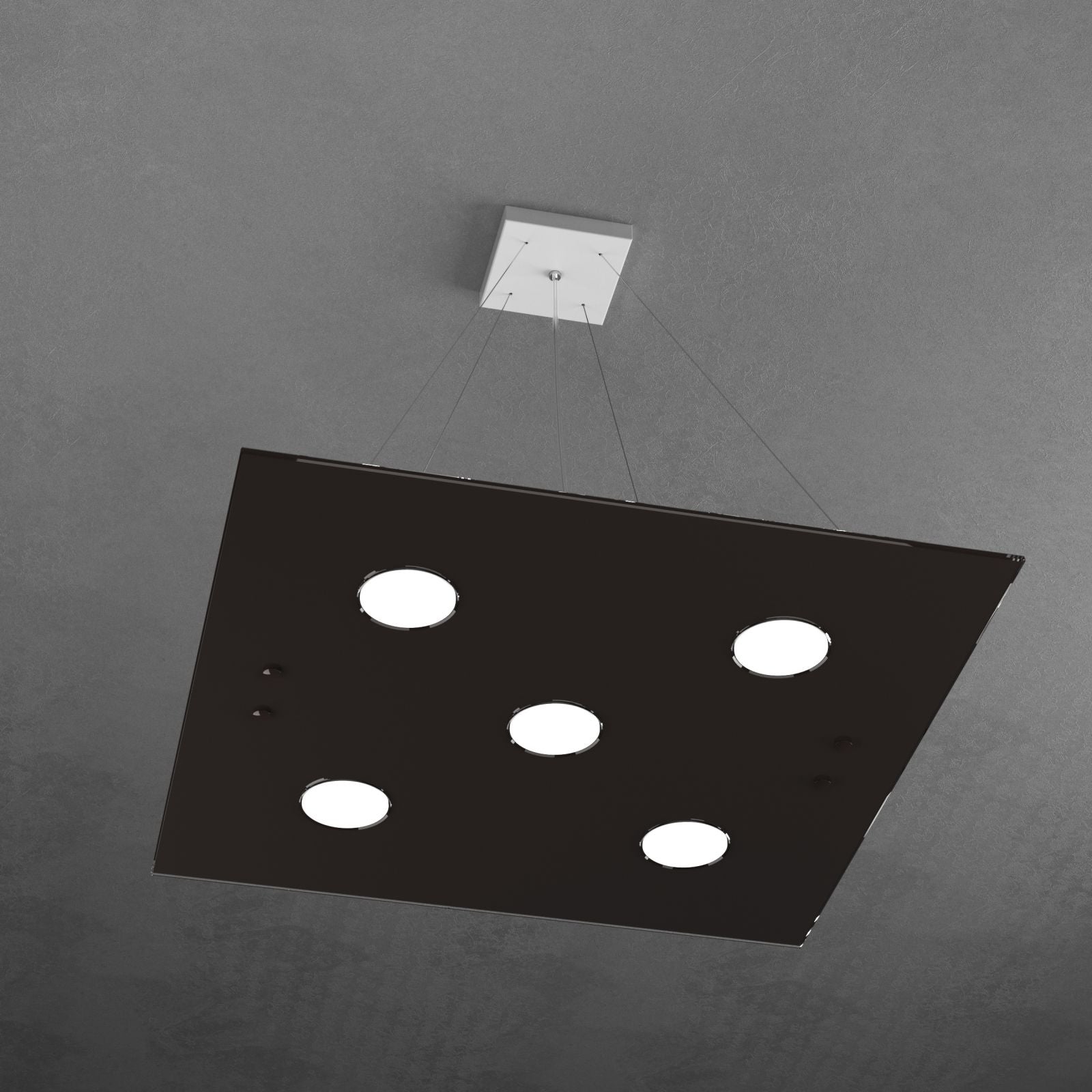 PATH SOSPENSIONE 5+2 LUCI BIEMISSIONE MARRONE 1141-S5+2-MA