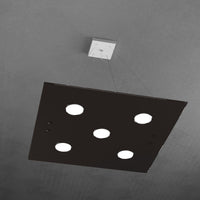 PATH SOSPENSIONE 5+2 LUCI BIEMISSIONE MARRONE 1141-S5+2-MA