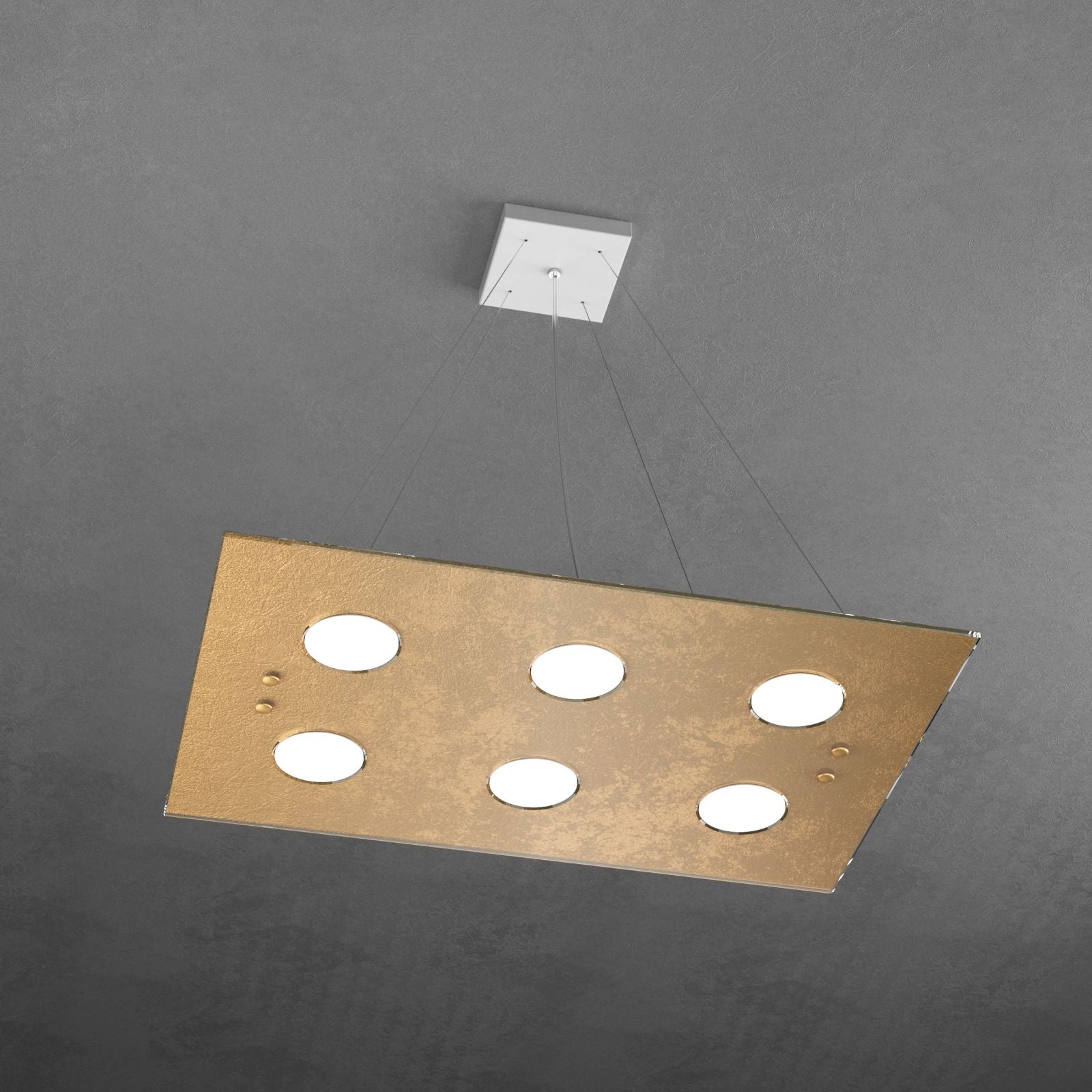 PATH SOSPENSIONE 6 LUCI FOGLIA ORO 1141-S6 R-FO