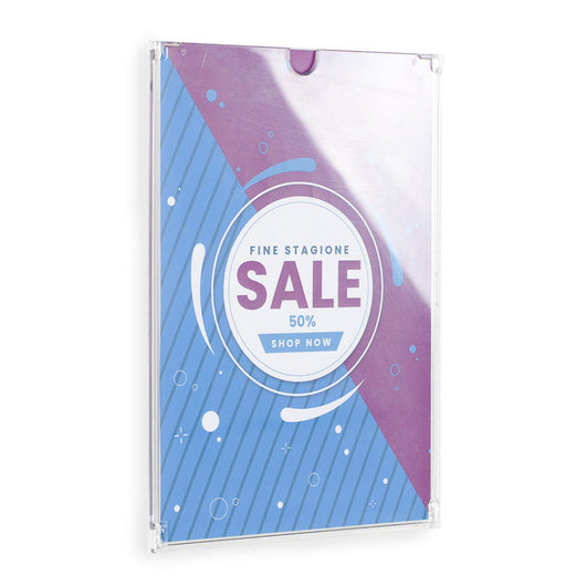 Porta avvisi tasca easy in policarbonato con biadesivi A4 Verticale