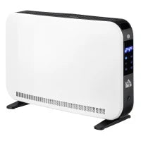 Termosifone Elettrico a 3 Modalità con Timer e Termostato, in Acciaio e Plastica, 60x18.5x39.5 cm, Bianco e Nero
