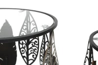 Tavolinetti In Ferro E Legno Foglie Coppia Cm 38X55-33X50