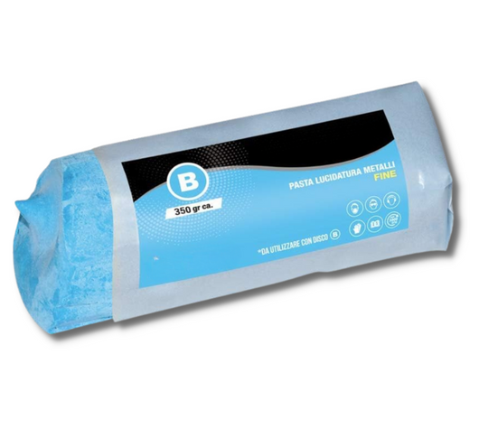 Pasta Abrasiva Lucidante Blu Fine 350 gr Lucidatura Alluminio Cera Per Lucidare Acciaio Inox Metalli Ottone Rame Bronzo Lucida Ferro Legno oro Argento