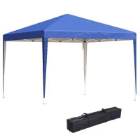 Gazebo Struttura in Acciaio Pieghevole Rivestimento Tessuto Oxford Blu 3x3m