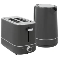 Set Bollitore da 1,7 L e Tostapane con 6 livelli di doratura, Grigio