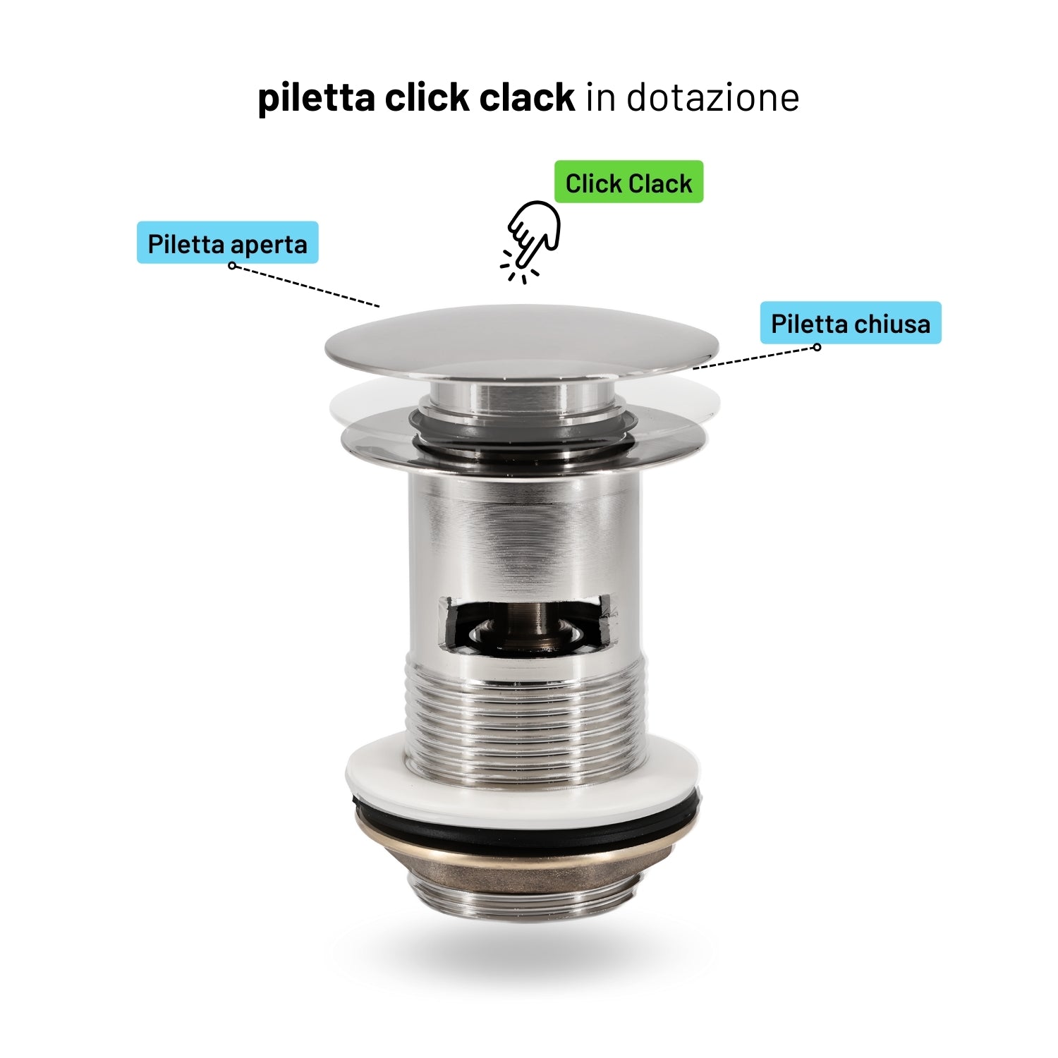 Miscelatore monocomando per bidet serie jazz installazione rapida con piletta click clack *** finitura- nickel spazzo...