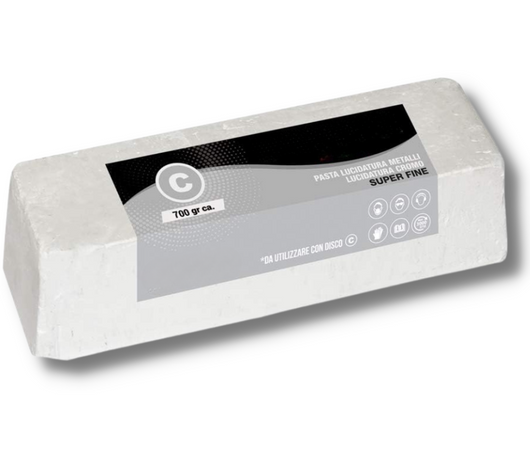 Pasta Abrasiva Lucidante Bianca Super Fine 700 gr Lucidatura Alluminio Per Lucidare Acciaio Inox Ottone Rame Cromature marmo Legno Argento Plexiglass