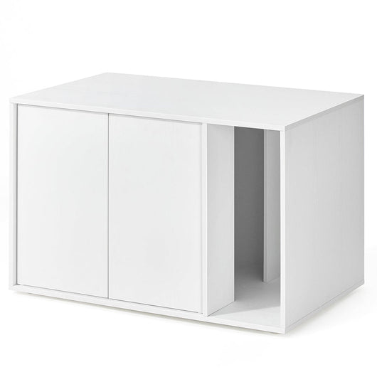 Lettiera per gatti di grandi dimensioni 80 x 50 x 50 cm porta con apertura a pressione tavolo moderno e minimalista bianco 12_0006045