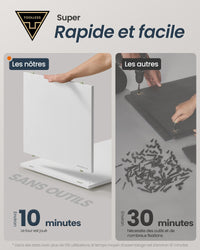 Lettiera per gatti di grandi dimensioni 80 x 50 x 50 cm porta con apertura a pressione tavolo moderno e minimalista bianco 12_0006045