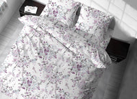 Copritrapunta Sacco Per Trapunta 100% Cotone Disegno Floreale Acquarello - Singolo - Acquarello