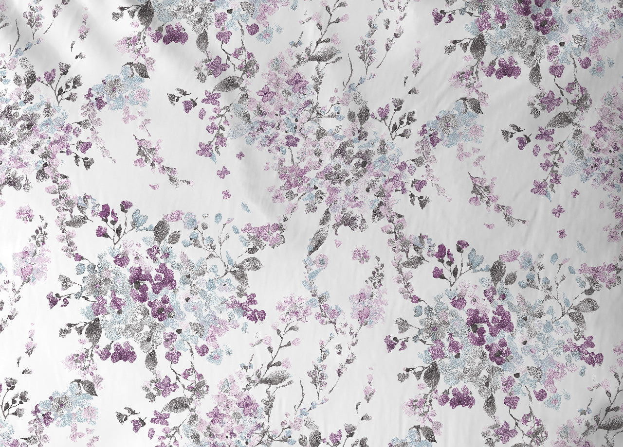 Copritrapunta Sacco Per Trapunta 100% Cotone Disegno Floreale Acquarello - Singolo - Acquarello