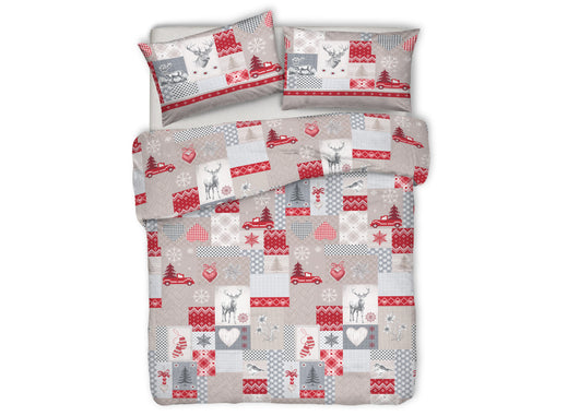 Copripiumino Sacco Piumone Pensieri Delicati Cotone Dis.Alpi - Singolo - Rosso