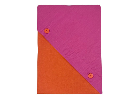 Sacco Copripiumino Bicolor Estate Inverno In 100% Cotone Tinta Unita Amici - Singolo - Arancio