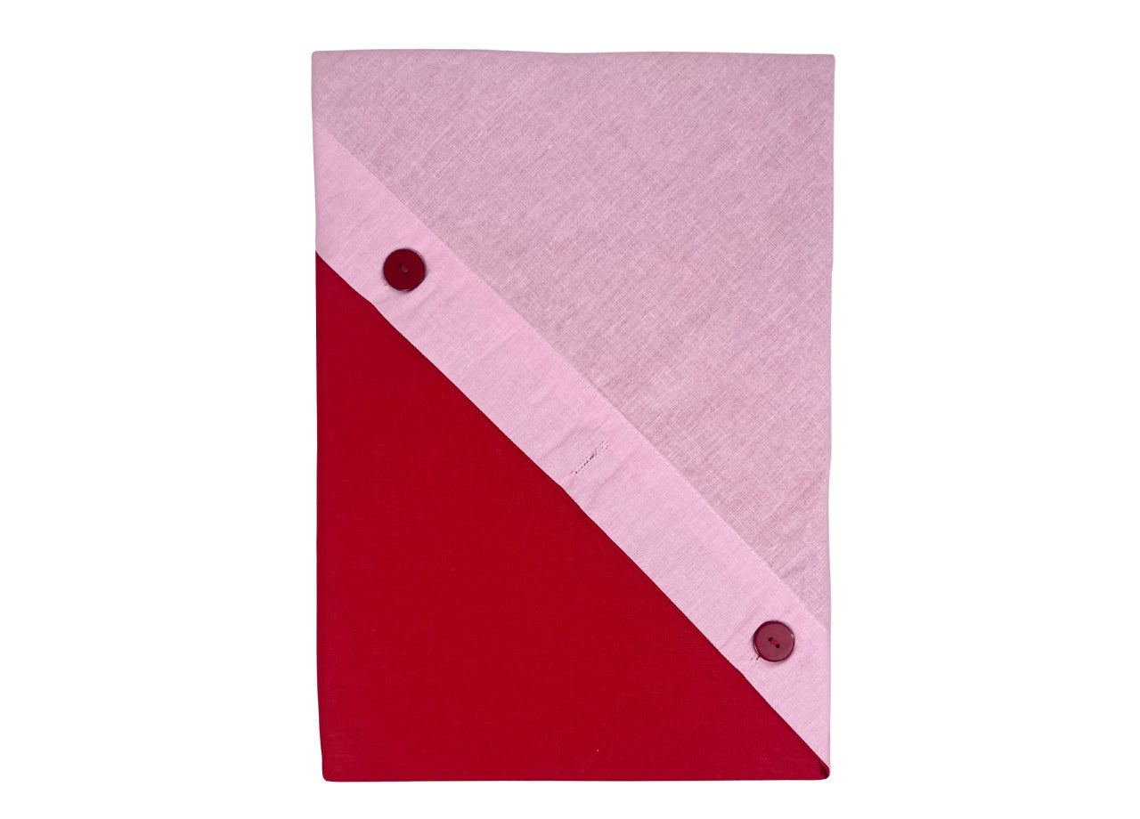 Sacco Copripiumino Bicolor Estate Inverno In 100% Cotone Tinta Unita Amici - Piazza E Mezza - Rosso