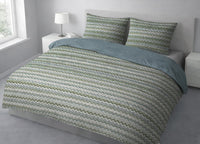 Sacco Copripiumino In 100% Cotone Made Italy Disegno Baia - Piazza E Mezza - Verde