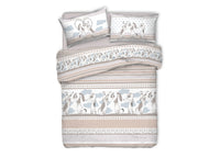 Copripiumino Sacco Piumone Pensieri Delicati Cotone Disegno Bau Bau - Singolo - Grigio