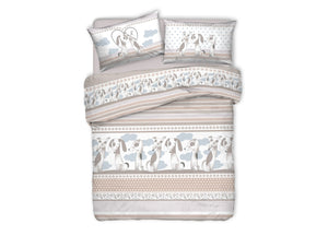 Copripiumino Sacco Piumone Pensieri Delicati Cotone Disegno Bau Bau - Singolo - Grigio