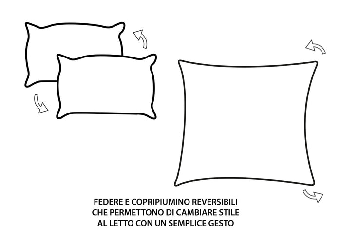 Copripiumino Doubleface In 100% Cotone Modello Les Uniques Dis. 2501 - Matrimoniale - Beige 133