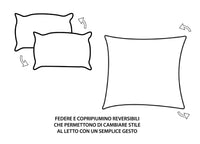 Copripiumino Doubleface In 100% Cotone Modello Les Uniques Dis. 2502 - Matrimoniale - Verde 132