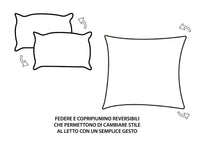 Copripiumino Doubleface In 100% Cotone Modello Les Uniques Dis. 2503 - Singolo - Verde 138