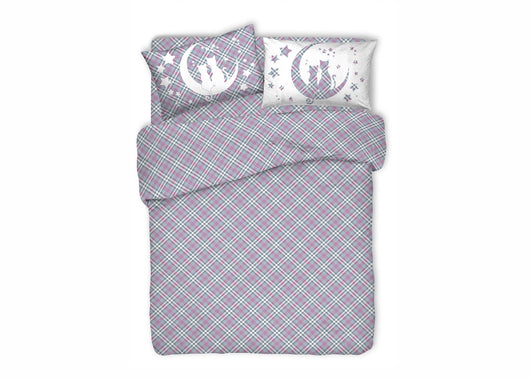 Copripiumino Sacco Piumone Pensieri Delicati 100% Cotone Dis Dillo Alla Luna - Matrimoniale - Rosa