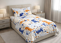 Sacco Copripiumino In 100% Cotone Made Italy Disegno Dino - Piazza E Mezza - Dino