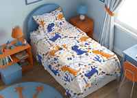 Sacco Copripiumino In 100% Cotone Made Italy Disegno Dino - Piazza E Mezza - Dino