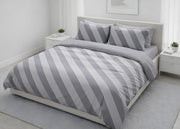 Sacco Copripiumino In 100% Cotone Made Italy Disegno Elite - Matrimoniale - Grigio