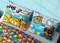 Sacco Copripiumino In 100% Cotone Made Italy Disegno Emoji - Piazza E Mezza - Emoji