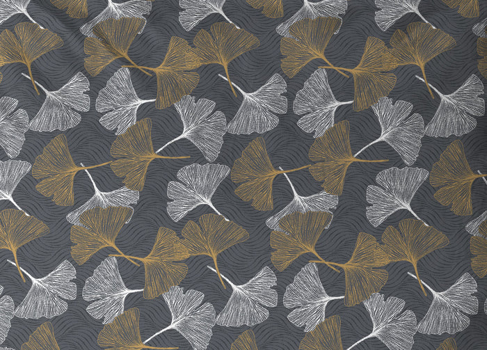 Copritrapunta Sacco Per Trapunta 100% Cotone Disegno Ginko - Matrimoniale - Giallo