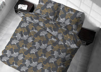 Copritrapunta Sacco Per Trapunta 100% Cotone Disegno Ginko - Matrimoniale - Giallo