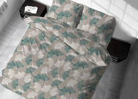 Copritrapunta Sacco Per Trapunta 100% Cotone Disegno Ginko - Matrimoniale - Verde