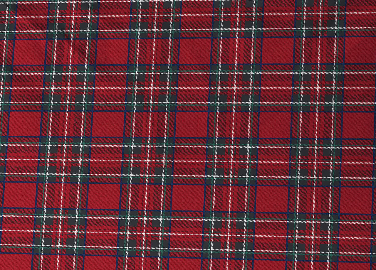 Copritrapunta Sacco Per Trapunta 100% Cotone Disegno Scozzese Kilt - Singolo - Rosso