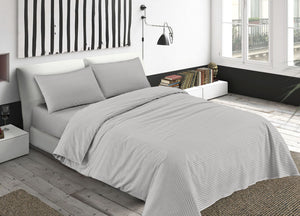 Sacco Copripiumino Piumone Letto In 100% Cotone Made Italy Vari Disegni RP - 2 Piazze - Bastoncino Grigio