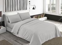 Completo Lenzuola Letto Camera In 100% Cotone Made Italy Vari Disegni RP - Piazza 1-2 - Bastoncino Grigio