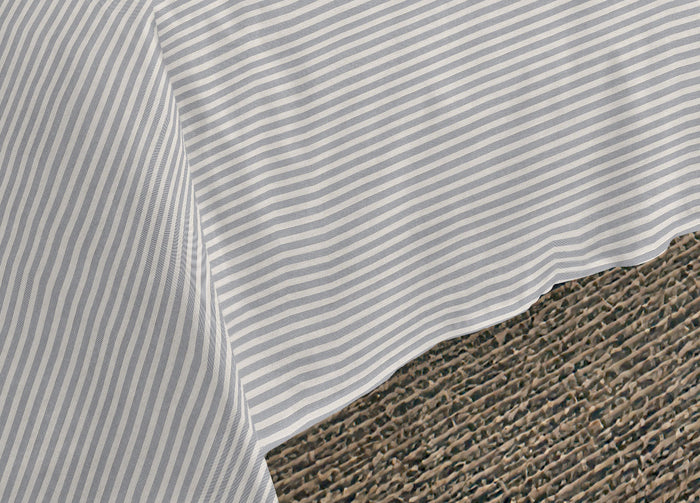 Completo Lenzuola Letto Camera In 100% Cotone Made Italy Vari Disegni RP - Piazza 1-2 - Bastoncino Grigio