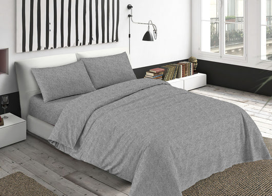 Completo Lenzuola Letto Camera In 100% Cotone Made Italy Vari Disegni RP - 1 Piazza - Benedetta Nero