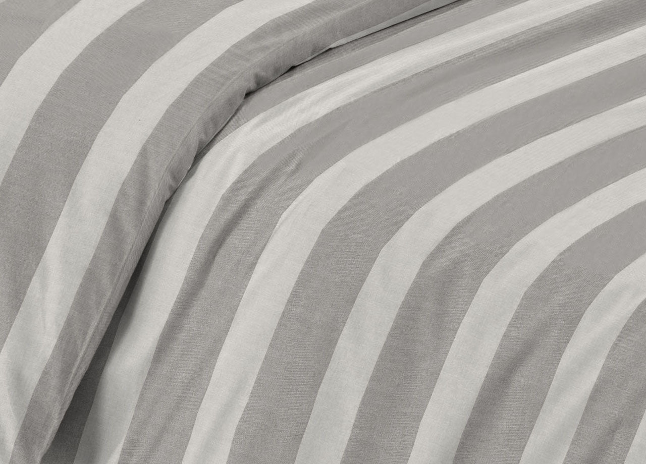 Completo Lenzuola Letto Camera In 100% Cotone Made Italy Vari Disegni RP - Piazza 1-2 - Riga Larga Grigio