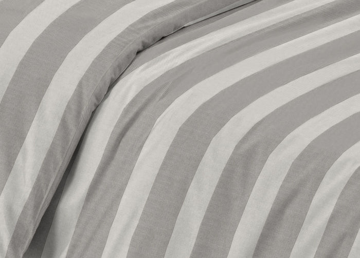 Completo Lenzuola Letto Camera In 100% Cotone Made Italy Vari Disegni RP - Piazza 1-2 - Riga Larga Grigio