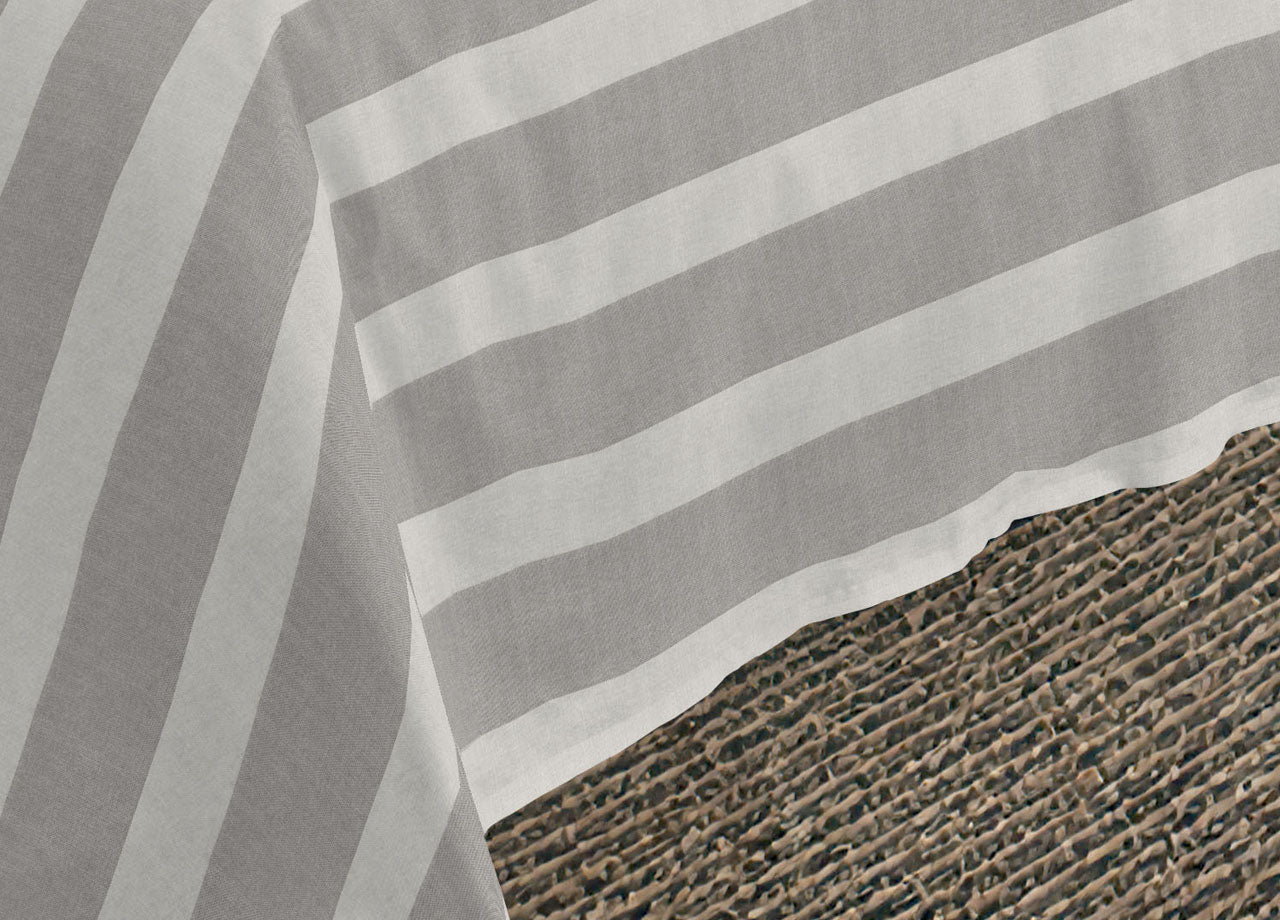 Completo Lenzuola Letto Camera In 100% Cotone Made Italy Vari Disegni RP - Piazza 1-2 - Riga Larga Grigio