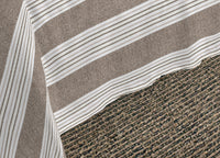 Completo Lenzuola Letto Camera In 100% Cotone Made Italy Vari Disegni RP - 2 Piazze - Righine Beige