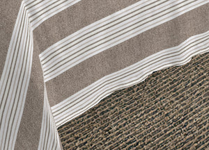 Completo Lenzuola Letto Camera In 100% Cotone Made Italy Vari Disegni RP - 2 Piazze - Righine Beige