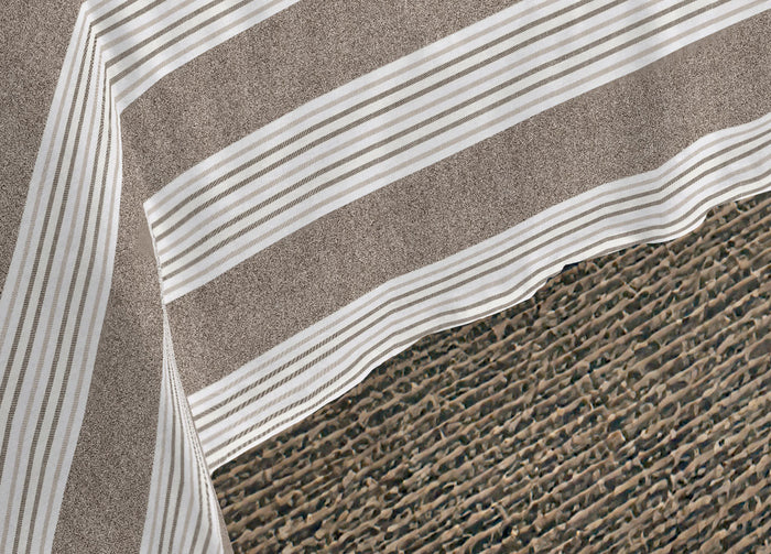 Completo Lenzuola Letto Camera In 100% Cotone Made Italy Vari Disegni RP - 2 Piazze - Righine Beige