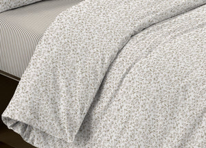 Completo Lenzuola Letto Camera In 100% Cotone Made Italy Vari Disegni RP - 1 Piazza - Stefy Beige