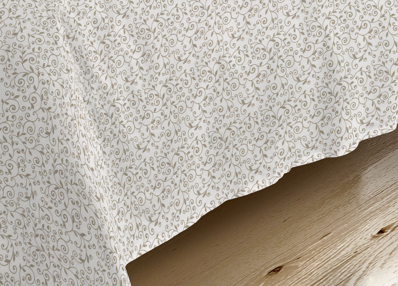 Completo Lenzuola Letto Camera In 100% Cotone Made Italy Vari Disegni RP - 1 Piazza - Stefy Beige